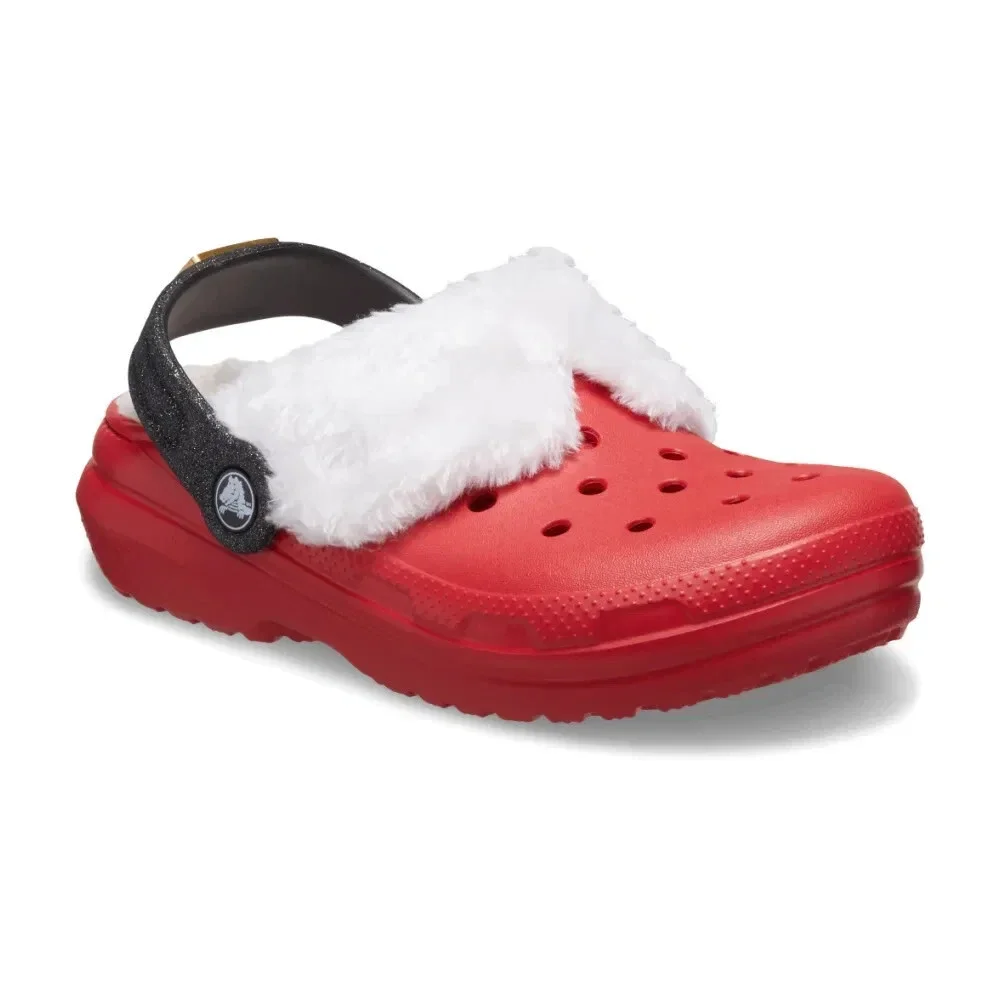 Crocs Classic Lined Santa 210932-6WE Clogs Toddlers Red Casual Shoes ACAD136